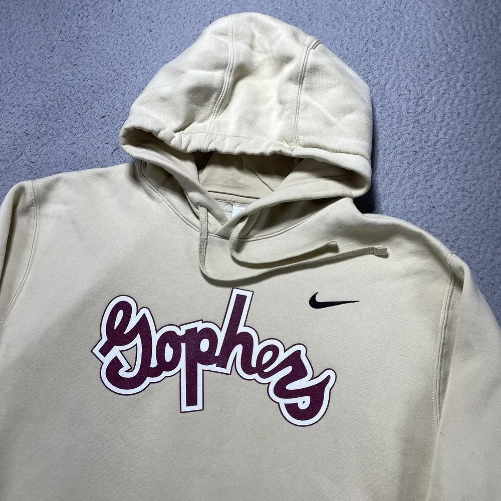 Minnesota Golden Gophers Hoodie Mens XL Beige NCAA Basketball Nike Sweatshirt